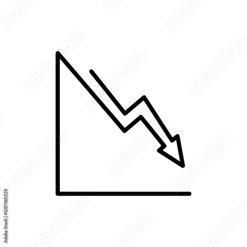 Stock Market Flash Crash Icon - Financial Trading Volatility, Market Instability