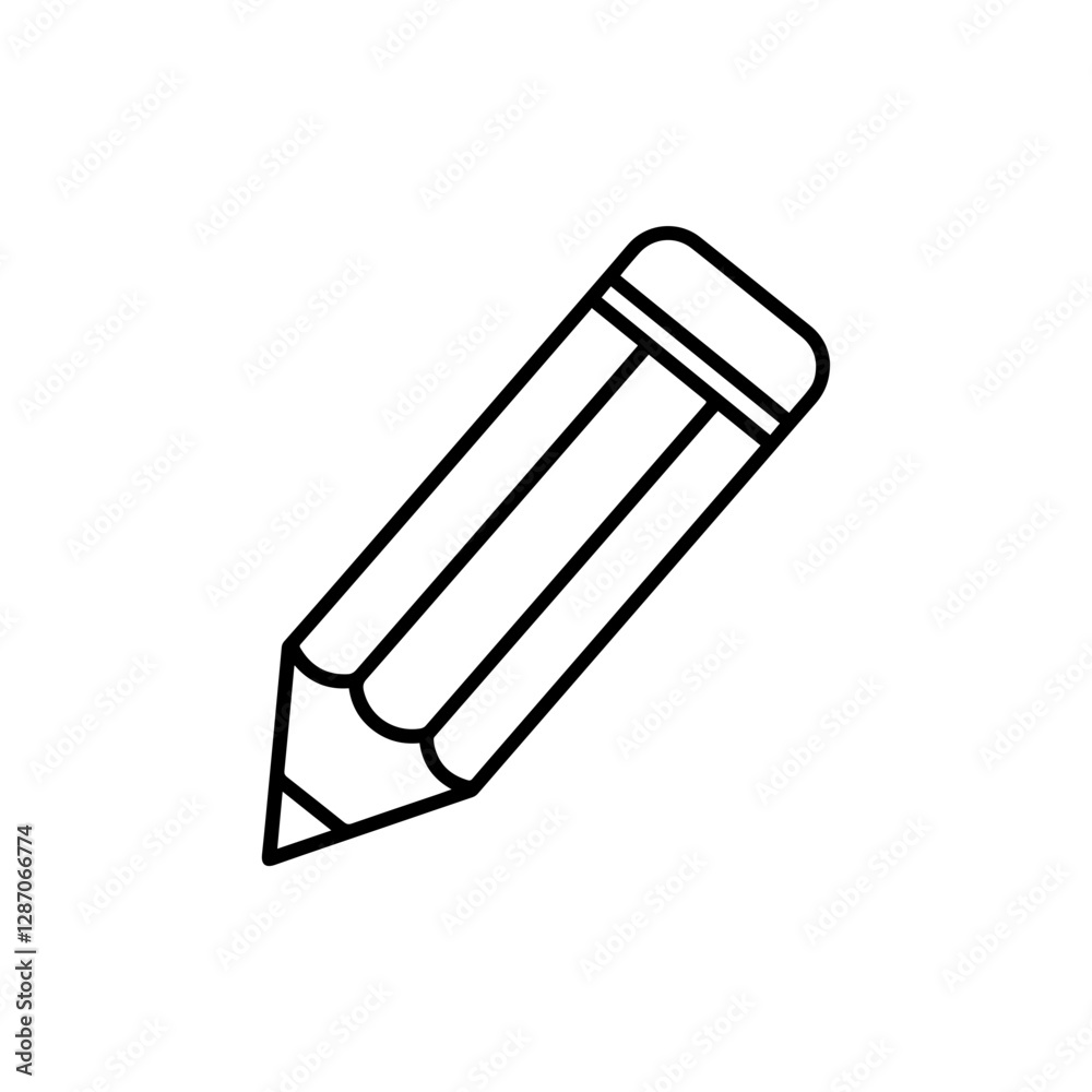 Minimalist Thin Line Pencil Icon for Writing, Drawing, and Creativity Minimalist Thin Line Pencil Icon for Writing, Drawing, and Creativity