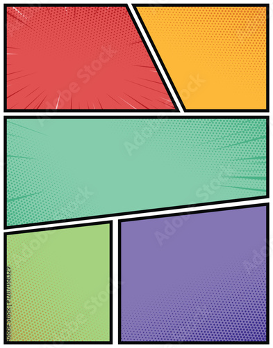 Colorful Comics Popart Blank Layout 