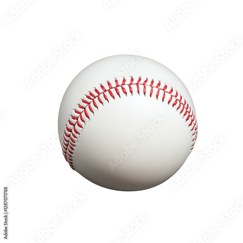 High-quality baseball with red stitching on transparent background
