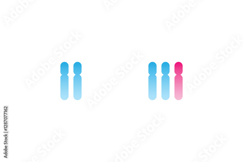 Trisomy 18 Syndrome Science Design. Vector Illustration.