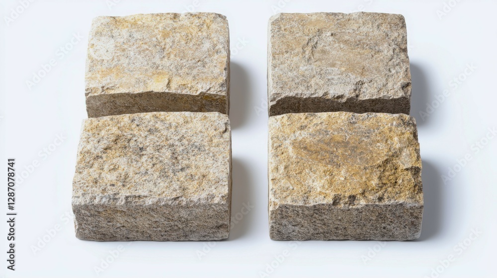 Detailed view of square veneer stone tiles with unique textures in high resolution Detailed view of square veneer stone tiles with unique textures in high resolution