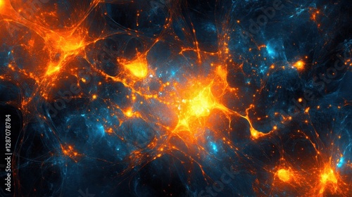 Vibrant abstract network of glowing lines