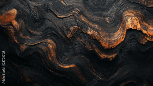 Wallpaper Mural Abstract art featuring texture of polished wood with dark grain and subtle highlights Torontodigital.ca