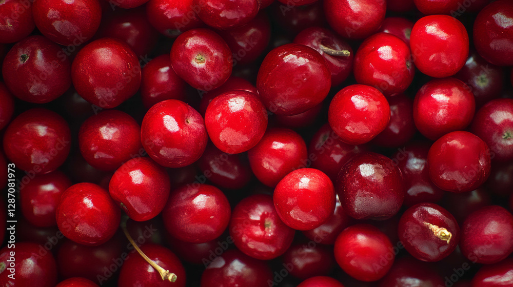 Vibrant red cherries with fine grain texture for food and nature design Vibrant red cherries with fine grain texture for food and nature design