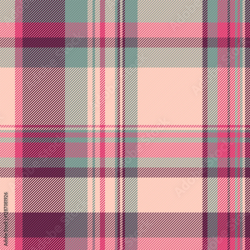 Harmony check vector tartan, countryside texture plaid background. Doodle fabric seamless pattern textile in light and pastel colors.