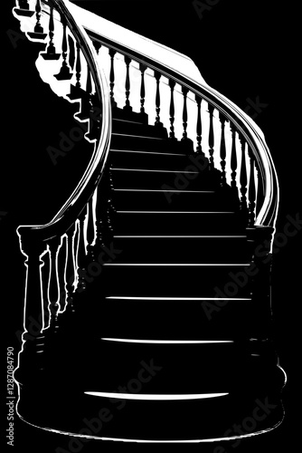 Exquisite Black Spiral Staircase Design