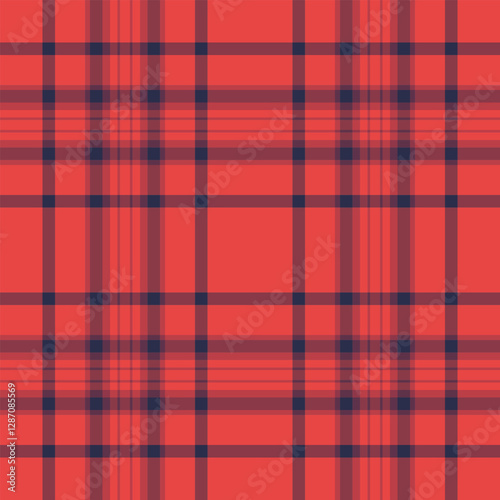 Commercial pattern vector tartan, silky texture check textile. Amazing plaid background seamless fabric in red and pink colors.