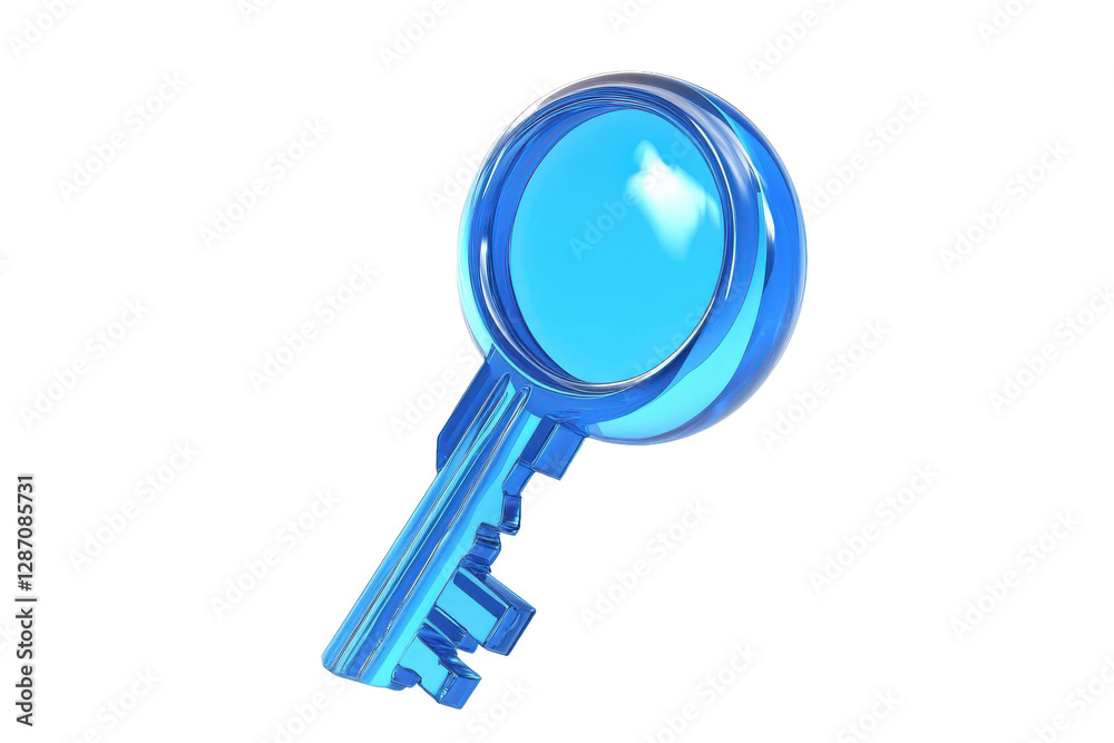 blue key and its symbolism in security and access concepts. blue key and its symbolism in security and access concepts.