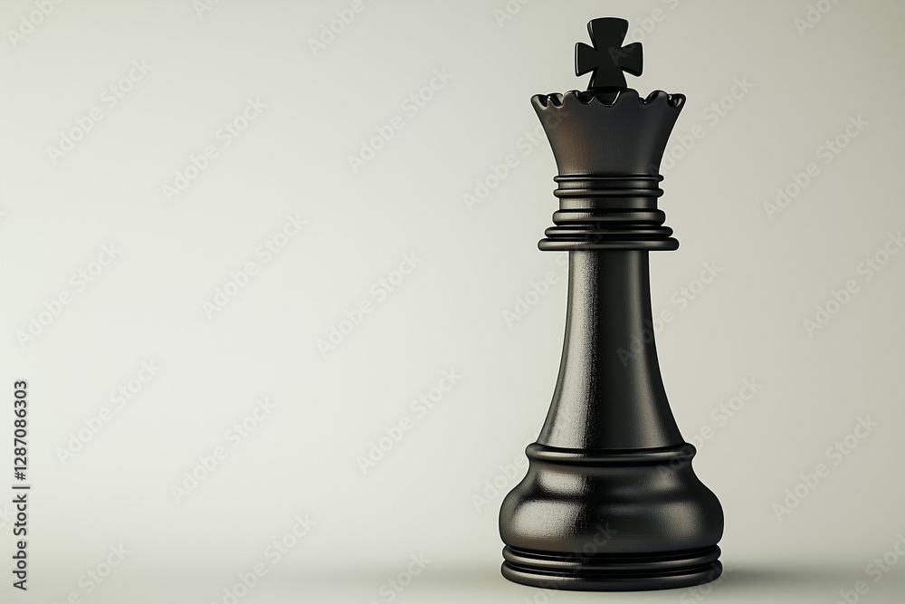 Detailed 3D chess king standing tall, isolated on a solid color background Detailed 3D chess king standing tall, isolated on a solid color background