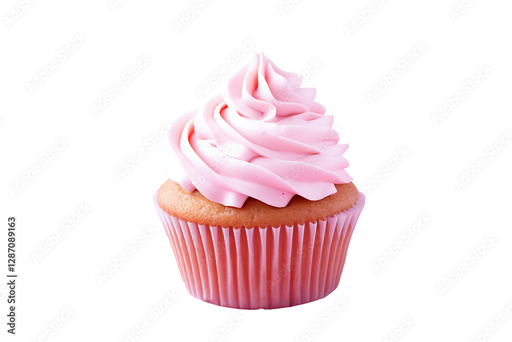 Isolated Pink Frosted Cupcake Isolated Pink Frosted Cupcake