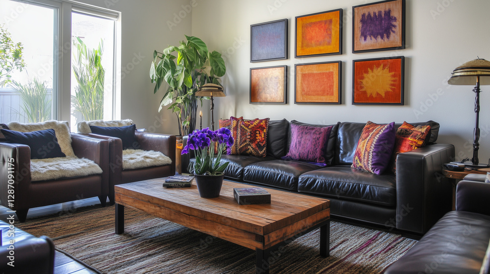 Obraz premium Contemporary Transitional Eclectic Living Room with Stylish Decor