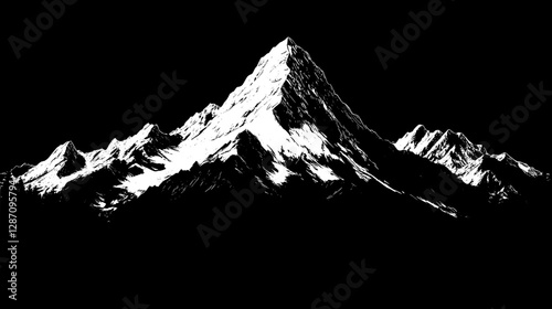 Majestic Snow-Capped Mountain Peaks