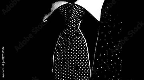 Stylish Black and White Polka Dot Tie