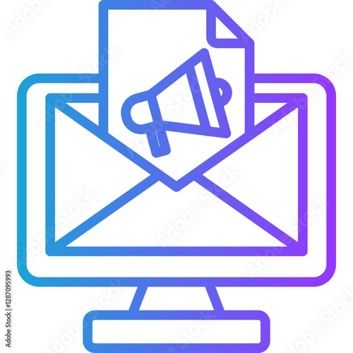 Email Marketing line gradient icon