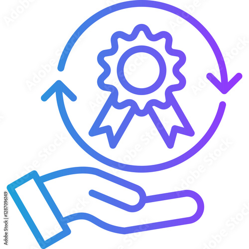 Rebranding Tips line gradient icon