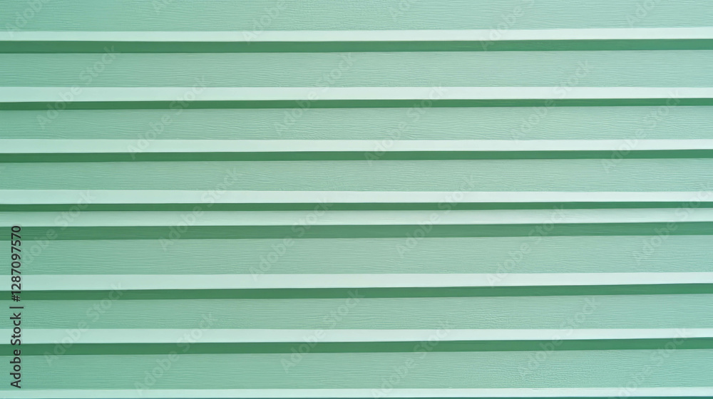 Fototapeta premium Textured horizontal ribbed green paper pattern for design projects