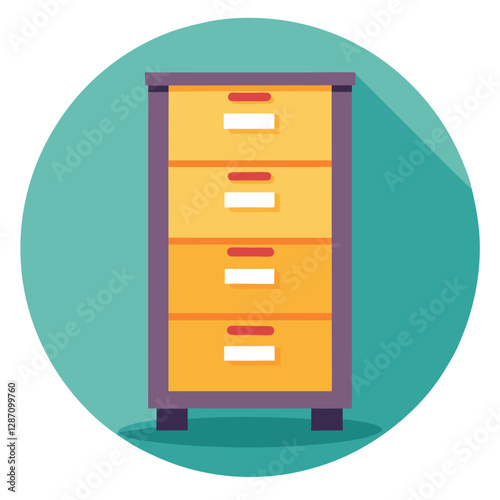 Furniture Filing Cabinet Vector Illustration – Clipart, Line Art & Cartoon Design, Filing cabinet vector clipart – cartoon, line art, and detailed illustration for office or home use.