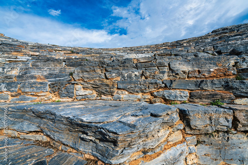 Ancient Stone Theater of Thorikos in Greece photo