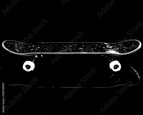 Stylish Skateboard on Black Background