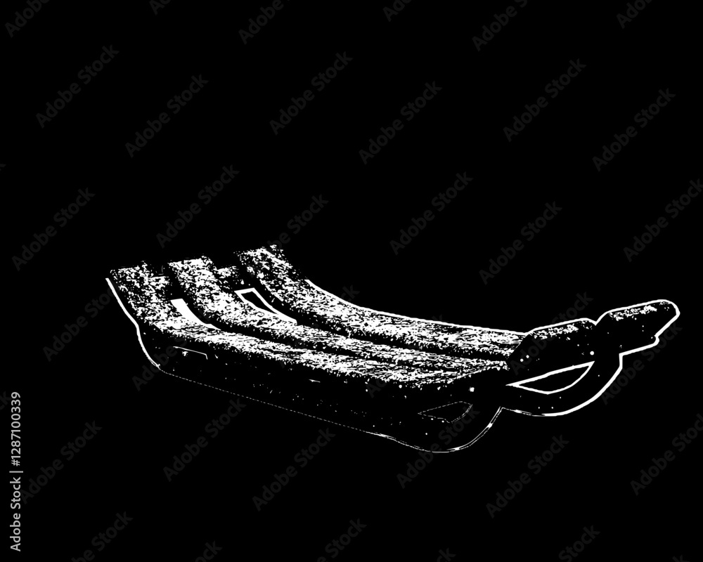 Fototapeta premium Elegant Black Snow Sled Design