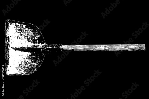 Vintage Shovel with Snow
