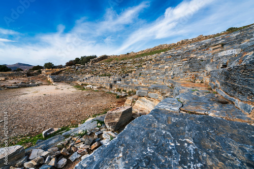 Ancient Stone Theater of Thorikos in Greece photo