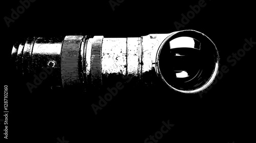 Vintage Camera Lens, Detailed Close Up