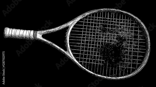 Vintage Tennis Racket Illustration