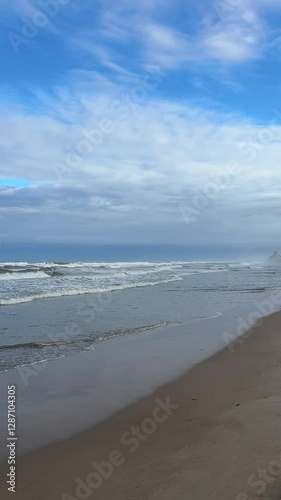 Peaceful Coastal Morning with Gentle Ocean Waves
