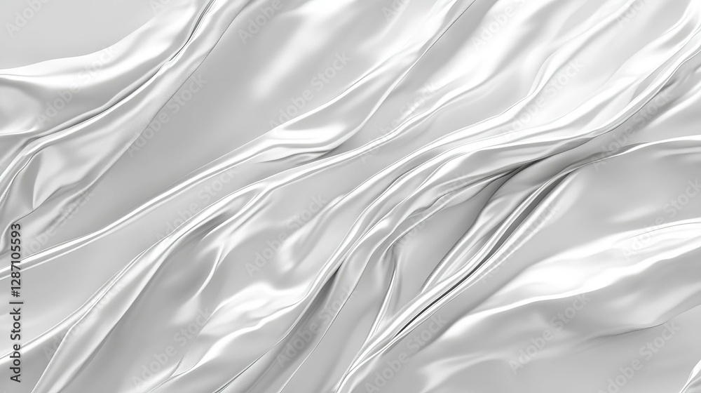 Fototapeta premium Metallic texture of rumpled aluminum foil with fine lines for abstract design