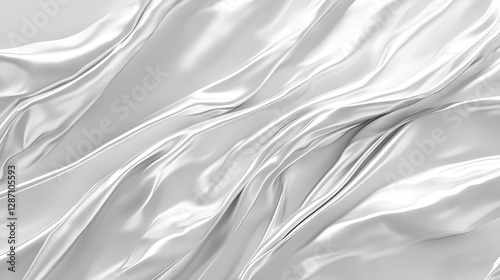 Metallic texture of rumpled aluminum foil with fine lines for abstract design photo