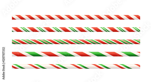Christmas candy cane striped sticks. Vector illustration