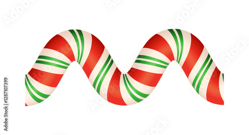 Wavy candy cane stripe design. Vector illustration