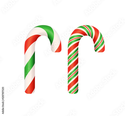 Christmas candy canes illustration. Vector illustration