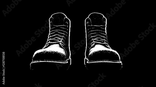 Stylish Winter Boots Covered in Snow