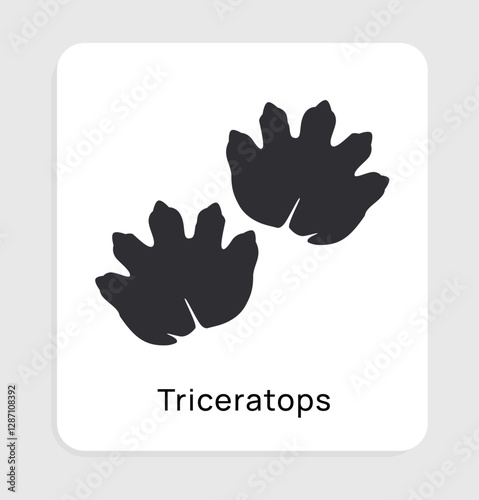 Triceratops footprint icon. Vector illustration