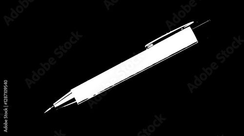 Sleek White Ballpoint Pen with Gold Accents