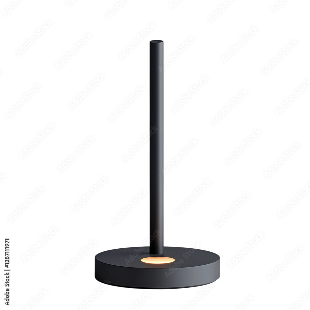 Minimalist Modern LED Desk Light Lit on Base Isolated on Transparent Background Minimalist Modern LED Desk Light Lit on Base Isolated on Transparent Background
