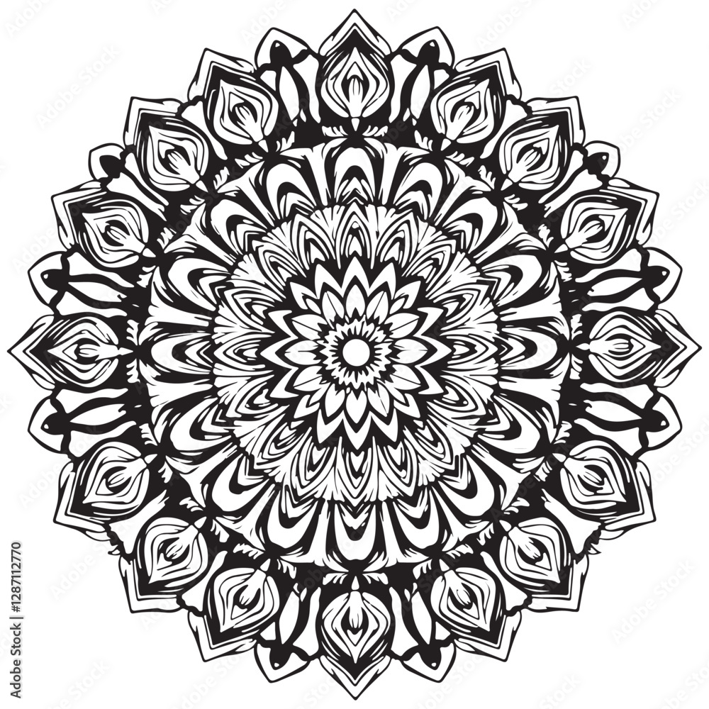 Intricate Floral Mandala – Symmetrical Design