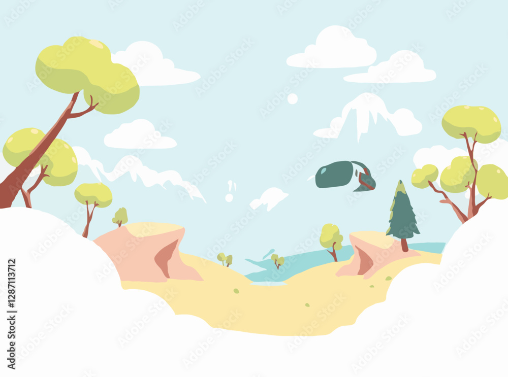 Fototapeta premium Digital Virtual Reality Landscape Background