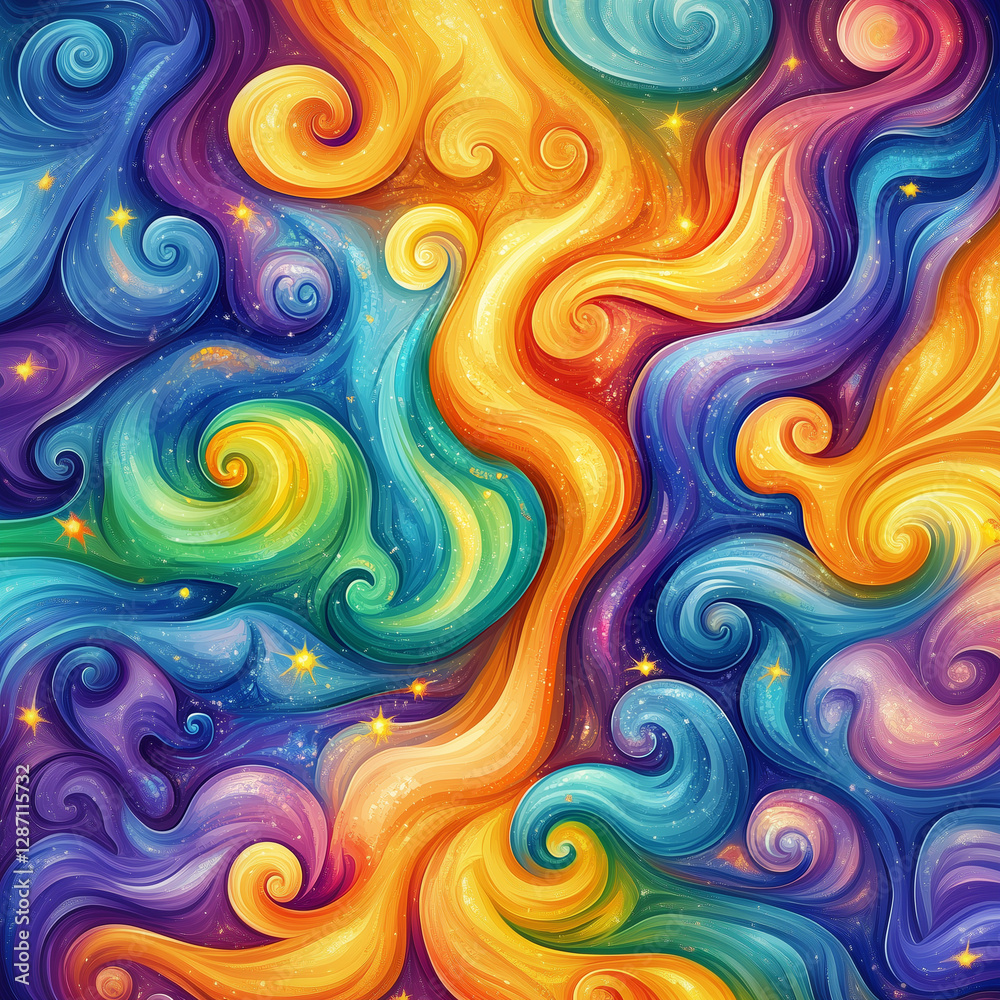 Vibrant Abstract Swirling Rainbow Patterns Vibrant Abstract Swirling Rainbow Patterns