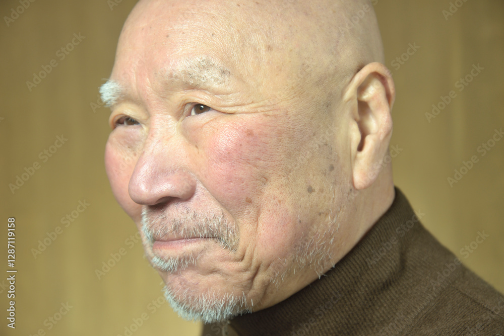 髭面の老人の笑顔 髭面の老人の笑顔