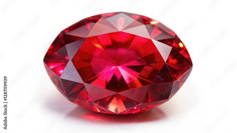 Red Gemstone on White Background Red Gemstone on White Background