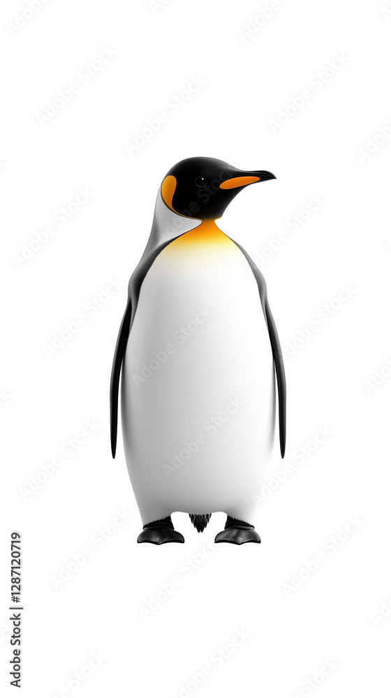 Obraz premium King penguin standing upright with wings at sides on transparent background