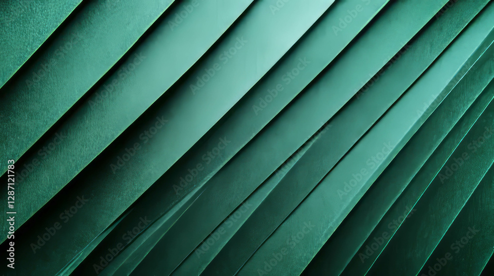 Obraz premium Abstract sharp angled green ribbed paper texture for creative design