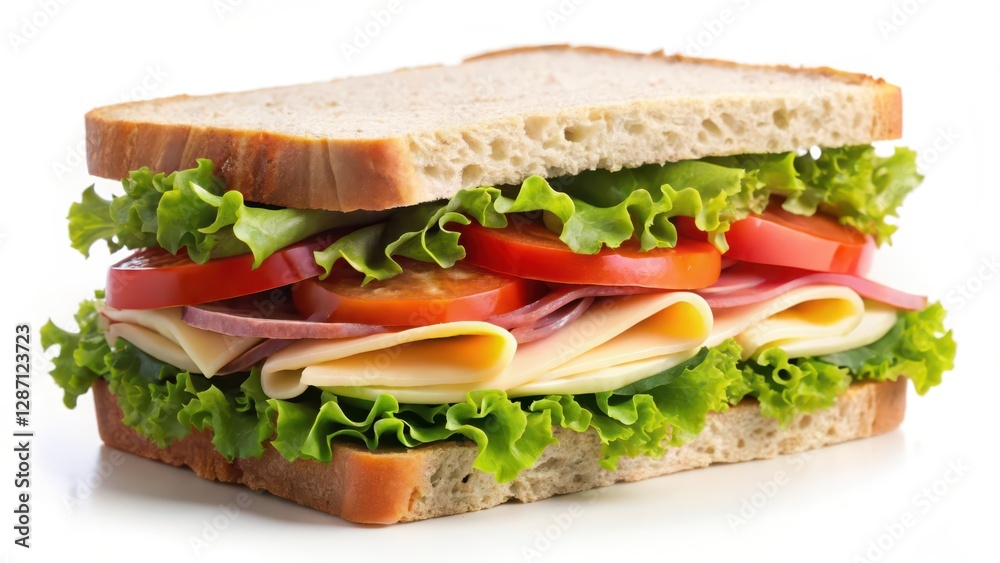 Sandwich, Whole Wheat Bread, Cheese, Tomato, Lettuce, Cucumber, Ham Sandwich, Whole Wheat Bread, Cheese, Tomato, Lettuce, Cucumber, Ham
