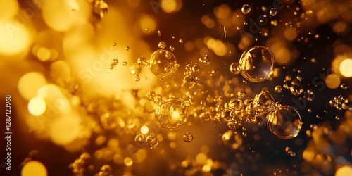 Cinematic photorealistic representation of hydrogen ion buildup during chemiosmosis dynamic glowing gradient high depth rendering of molecular structure accurate scientific representation golden hour photo