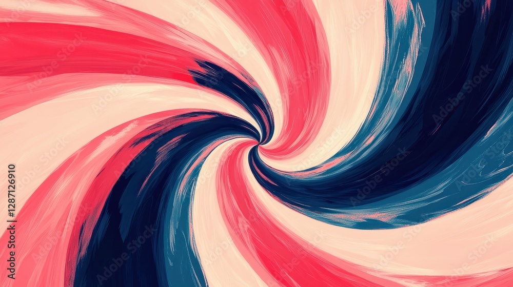 Fototapeta premium Colorful Swirling Pattern with Red, Blue, and White Twirls and Curves