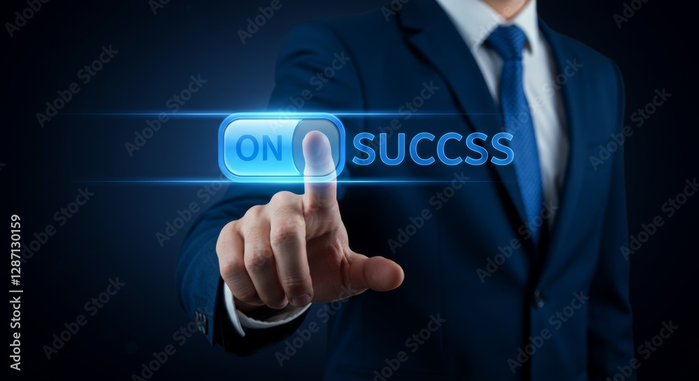 Activating Success, A Businessman's Touch in Shades of Strategic Blue Activating Success, A Businessman's Touch in Shades of Strategic Blue